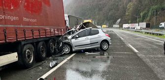 Artvin'de park halindeki tıra çarpan otomobildeki 2 kişi öldü