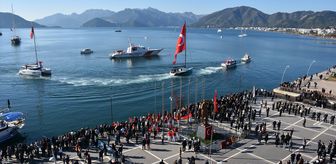 Atatürk'ün Marmaris'e gelişinin 91'inci yıl dönümü muharip uçakların geçişiyle kutlandı