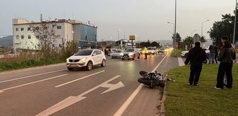 Aydın'da motosikletle hafif ticari aracın çarpışma anı kamerada