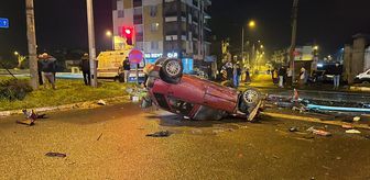Aydın'da takla atan otomobildeki 2 kişi yaralandı