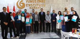 Bağdat'taki Yunus Emre Türk Kültür Merkezi'nde sertifika töreni düzenlendi