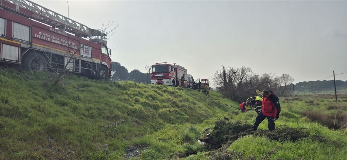 Balıkesir'de otomobilin devrilmesi sonucu 1 kişi yaralandı