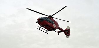 Beypazarı'nda hava ambulansı beyin kanaması geçiren hasta için havalandı