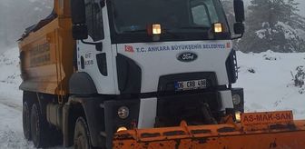 Beypazarı'nın yüksek kesimlerinde kar etkili oldu