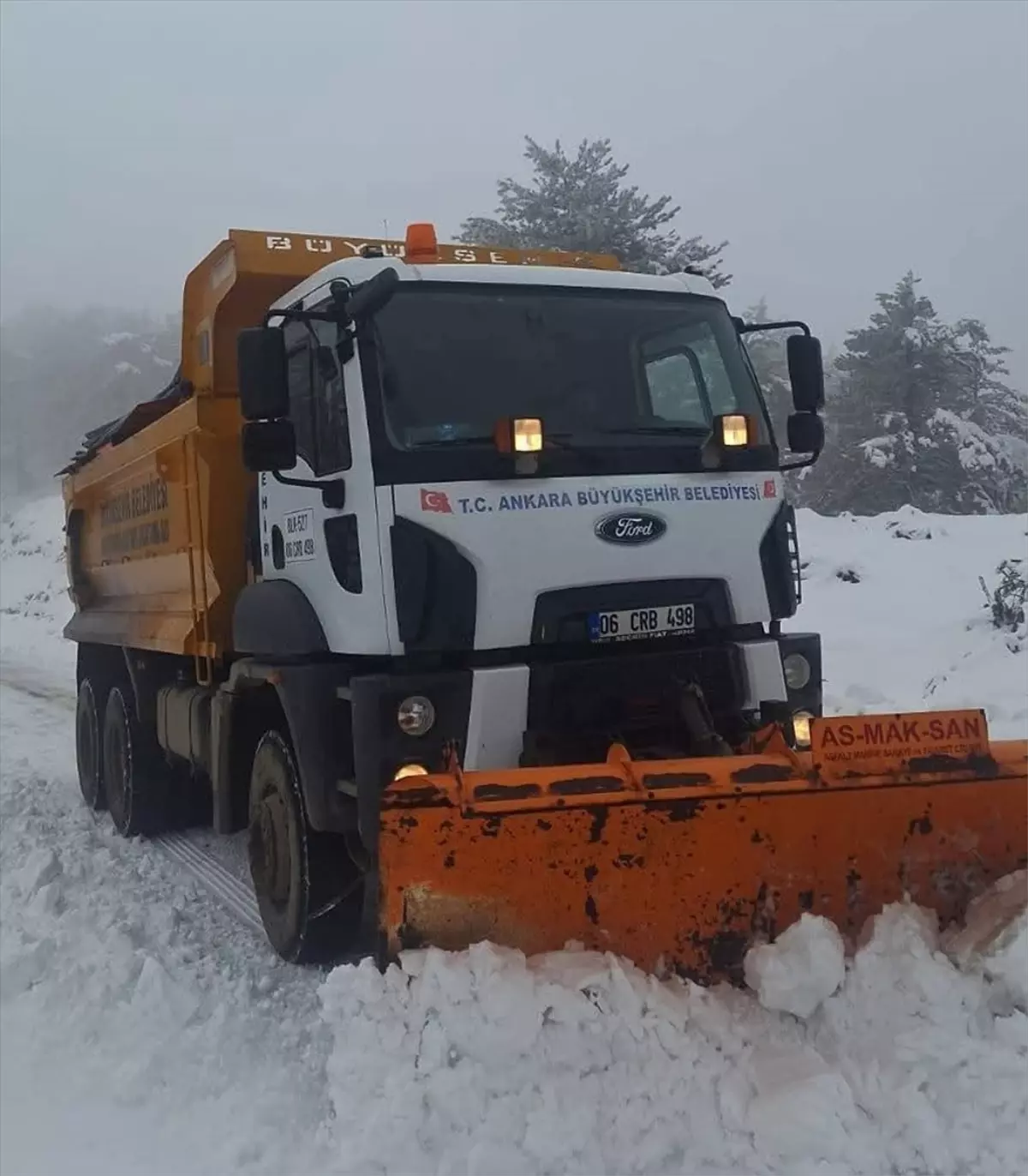 Beypazarı'nın yüksek kesimlerinde kar etkili oldu