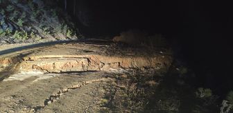 Bilecik'te çöken toprak yol ulaşıma kapandı
