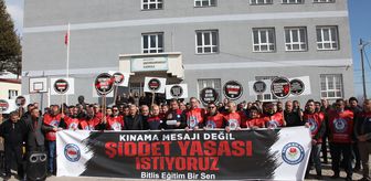 Bitlis'te okul müdürlerine yapılan saldırı protesto edildi