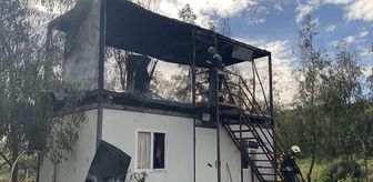 Bodrum'da konteynerde çıkan yangın söndürüldü