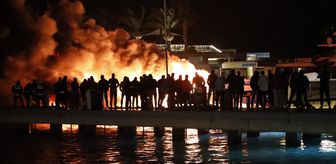 Bodrum'da marinada demirli 8 motoryatı etkileyen yangın kontrol altına alındı