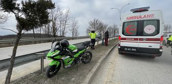 Bolu'da devrilen motosikletin sürücüsü yaralandı