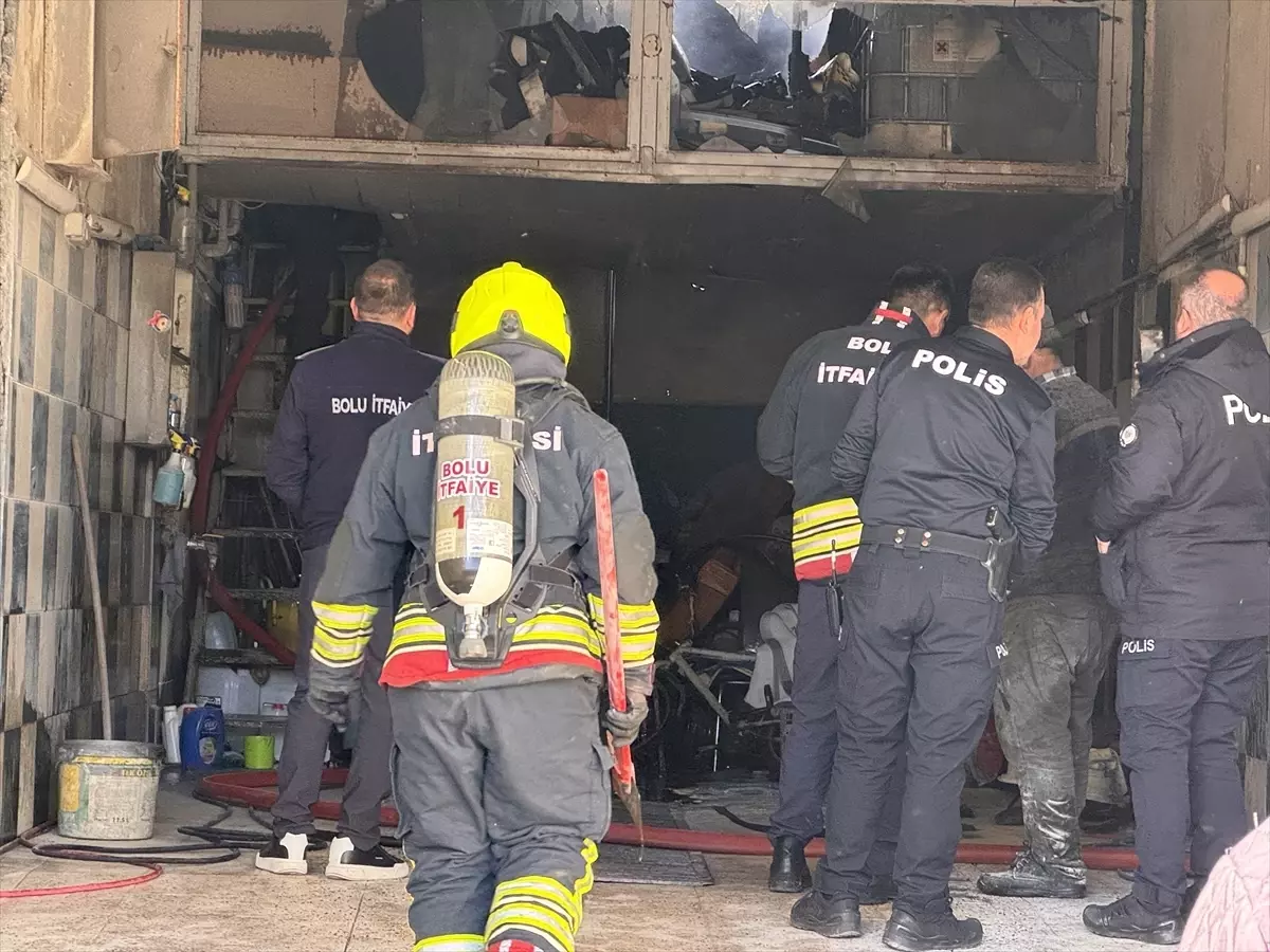 Bolu'da oto yıkama dükkanında çıkan yangın söndürüldü