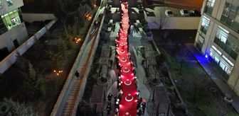 Çankırı'da İstiklal Marşı'nın kabulünün 105. yılı, 105 metrelik Türk bayrağı açılarak kutlandı
