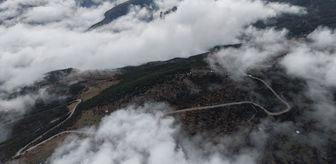 Çorum'da oluşan sis dronla görüntülendi
