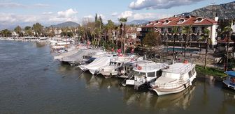 Dalyan Kanalı'nda aşırı yağışlarla su seviyesi 1,5 metre yükseldi