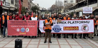 Edirne'de ABD ve İsrail'in İran'a yönelik saldırıları protesto edildi