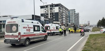 Edirne'de taksiyle otomobilin çarpışması sonucu 2 kişi yaralandı