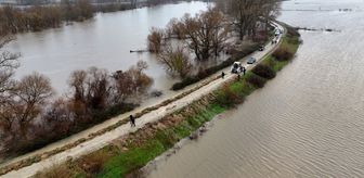 Edirne'de Tunca Nehri'nin debisi yükseldi, Meriç Nehri'nde taşkınlar oluştu