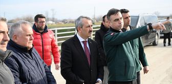 Edirne Valisi Sezer, taşkın sahasında incelemede bulundu