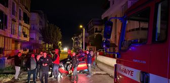 Edremit'te polis devrilen otomobilin sürücüsünü arıyor