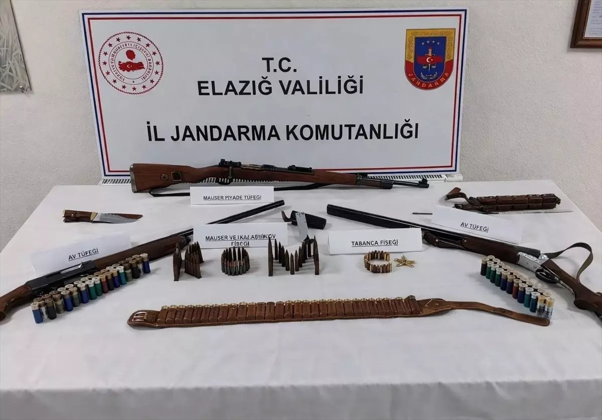Elazığ'da ruhsatsız silah ve mühimmat ele geçirildi