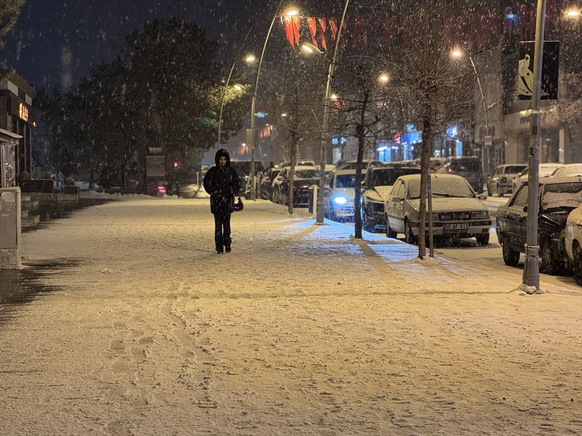 Erzurum'da kar yağışı etkili oldu