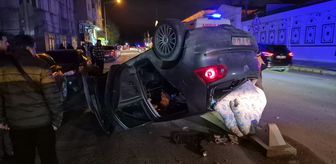 Eskişehir'de devrilen otomobilin sürücüsü yaralandı