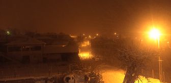 Göynücek'in yüksek kesimlerinde kar yağışı etkili oldu