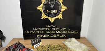 Hatay'da durdurulan hafif ticari araçta 1 kilo 100 gram esrar ele geçirildi