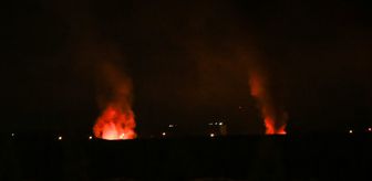 İHA ile hedef alınan Erbil Havalimanı'nda patlama sonrası yangın meydana geldi
