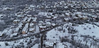 Isparta'da kar manzaraları havadan görüntülendi