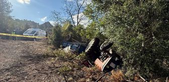 Isparta'da traktörün şarampole devrildiği kazada sürücü öldü