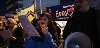 İsrail'in Eurovision Şarkı Yarışması'na katılımı Atina'da protesto edildi