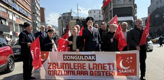 İsrail'in Mescid-i Aksa'yı ibadete kapatması Zonguldak'ta protesto edildi