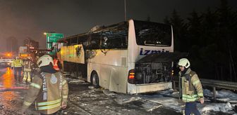 İstanbul'da seyir halindeki şehirlerarası yolcu otobüsünde çıkan yangın söndürüldü