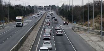 İstanbul-Tekirdağ kara yolunda bayram trafiği yoğunluğu başladı