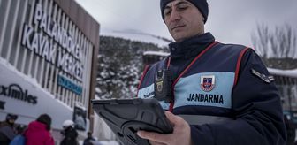 JAK ve turizm jandarması Palandöken'de kayak güvenliği için yoğun mesai yapıyor