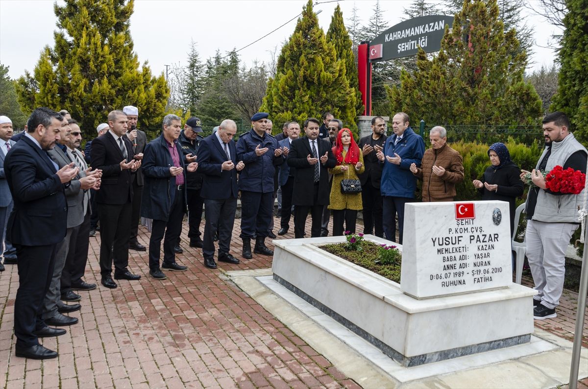 Kahramankazan'da şehitlik ziyaret edildi