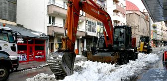 Kars'ta ekiplerin kar temizliği sürüyor
