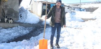 Kars'ta kurt sürüsünü kürekle kovalayan besici güvenlik kamerasında