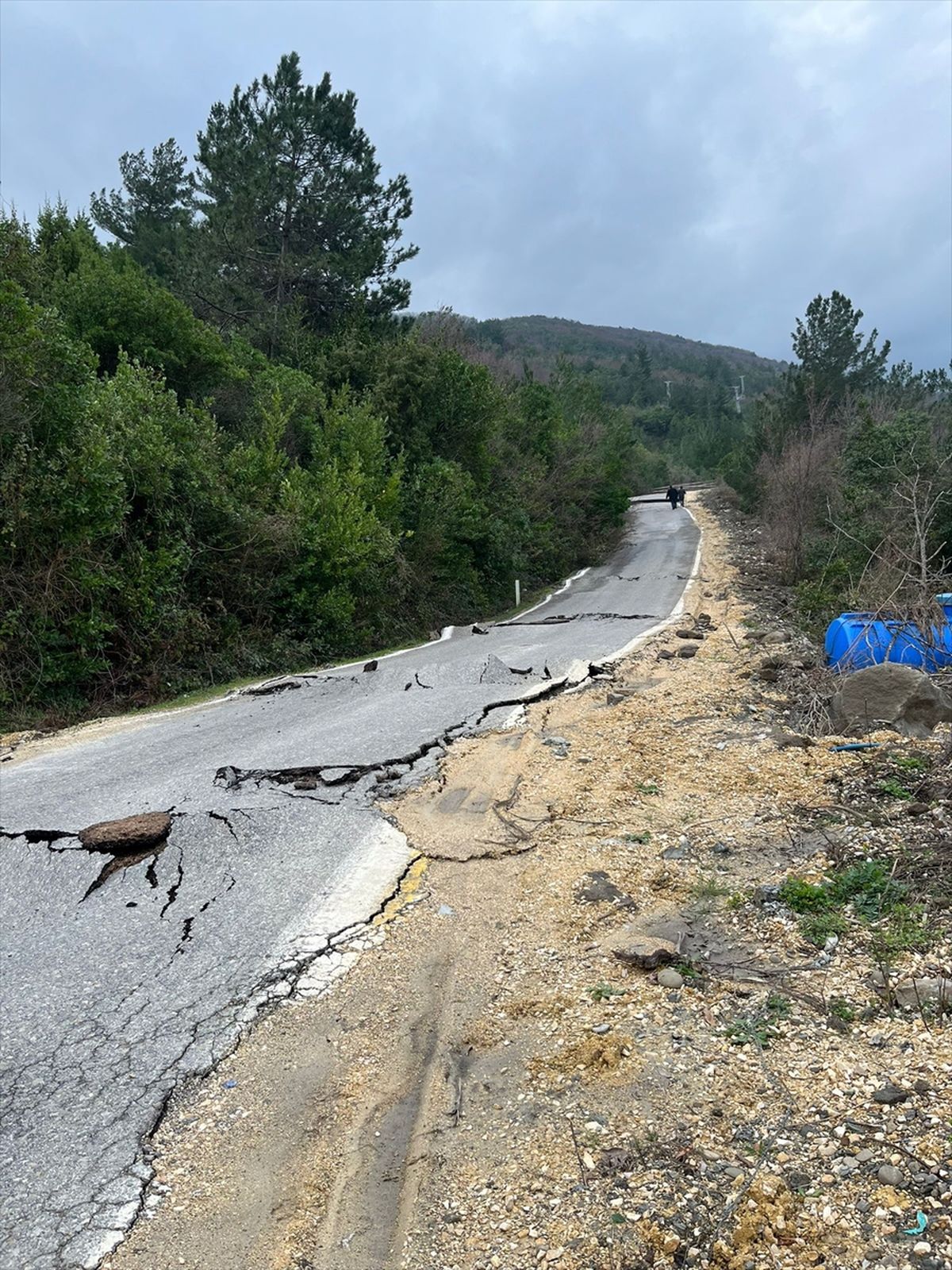 Kastamonu'da Cide-Doğanyurt kara yolu heyelan nedeniyle ulaşıma kapandı