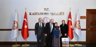 Kastamonu Valisi Dallı huzurevi sakini yaşlı kadını makamında misafir etti