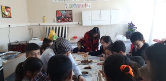 Keban'da öğrenciler kandil simidi yaptı