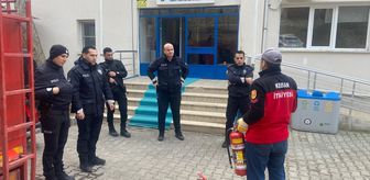 Keban Emniyet Müdürlüğü personeli yangın tatbikatı yaptı