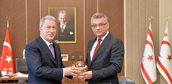 KKTC Cumhurbaşkanı Erhürman, TBMM Milli Savunma Komisyonu Başkanı Akar'ı kabul etti