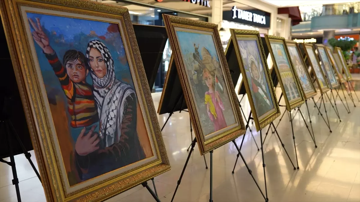 Konya Büyükşehir Belediyesi, Konya'daki Gazzeli çocukların resimlerinden sergi açtı