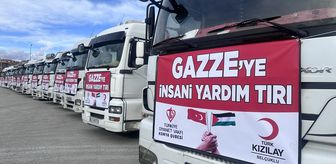 Konya'dan Gazze'ye 15 insani yardım tırı gönderildi
