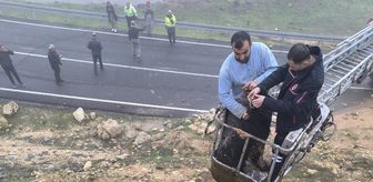 Mardin'de çamura saplanan 2 keçiyi itfaiye kurtardı