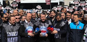 Memur-Sen, ABD'nin Ankara Büyükelçiliği önüne siyah çelenk bıraktı