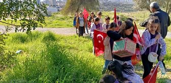 Mersin'de çocuklar doğaya kuş yuvaları bıraktı