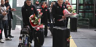 Milli atıcılar, Ankara'da çiçeklerle karşılandı